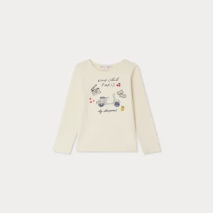 T-shirt Tidjiane imprimé et brodé Ciné Club Paris en coton biologique