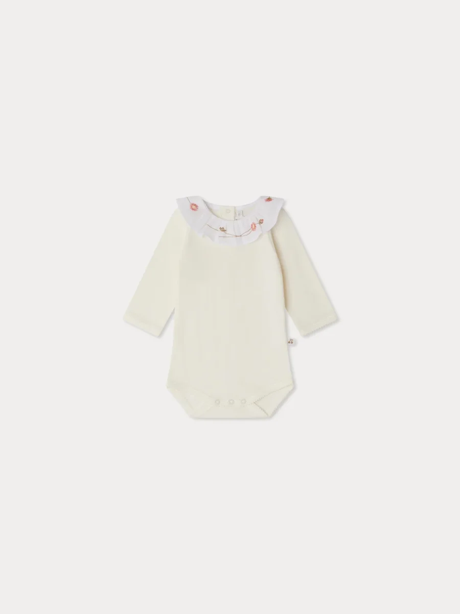 Body June avec col brodé marguerites en coton biologique – Image 2
