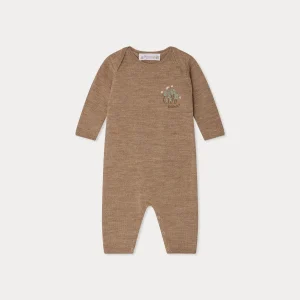 Combinaison Cielo à encolure américaine et broderie poitrine en laine