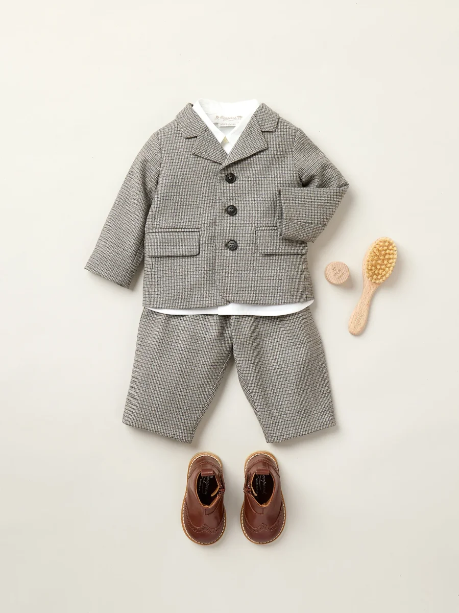 Veste Leopold à microcarreaux en flanelle