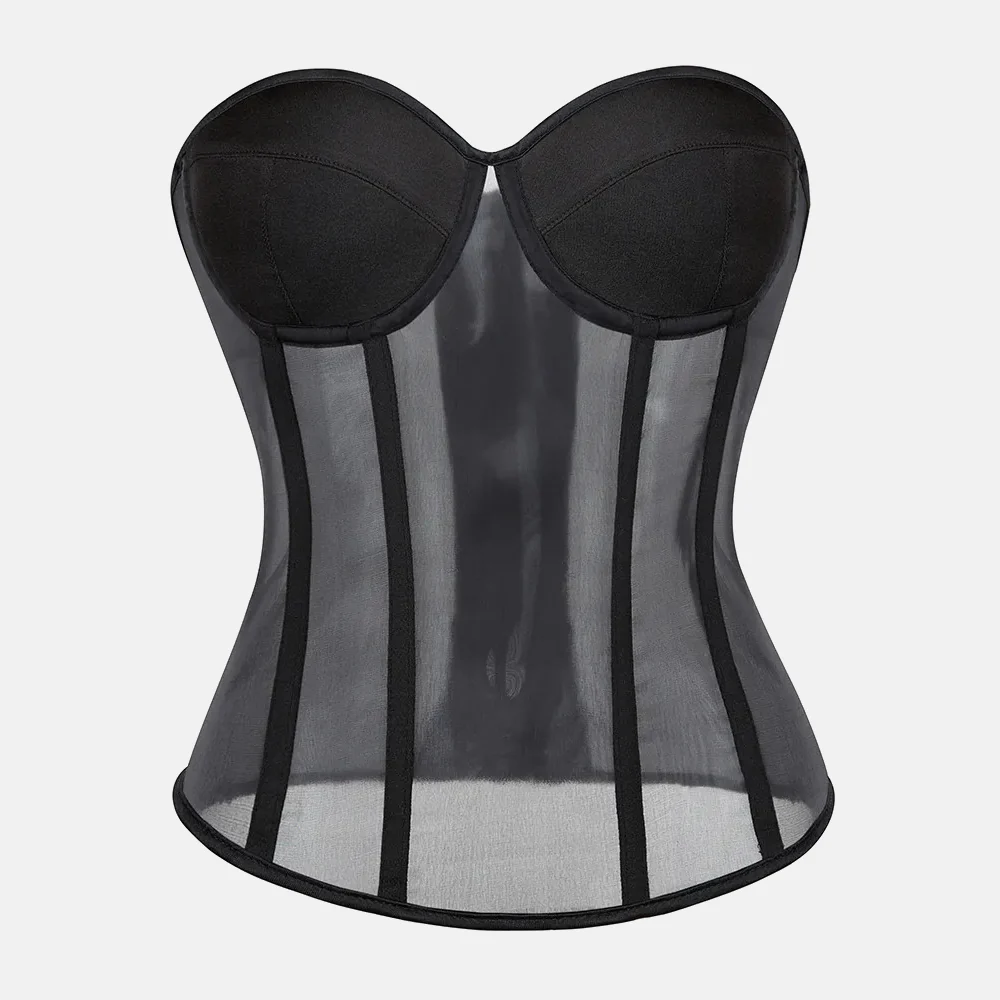 Bustier corset transparent noir – Image 3