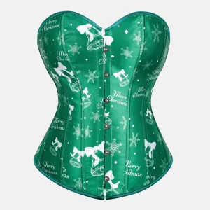 Corset bustier vert "Merry Christmas"