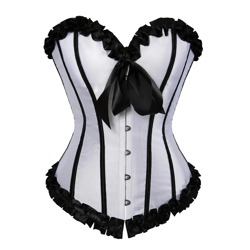 Corset blanc et noir bustier – Image 3