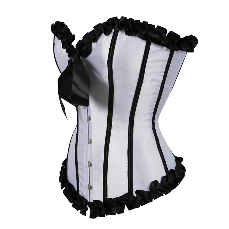 Corset blanc et noir bustier – Image 4