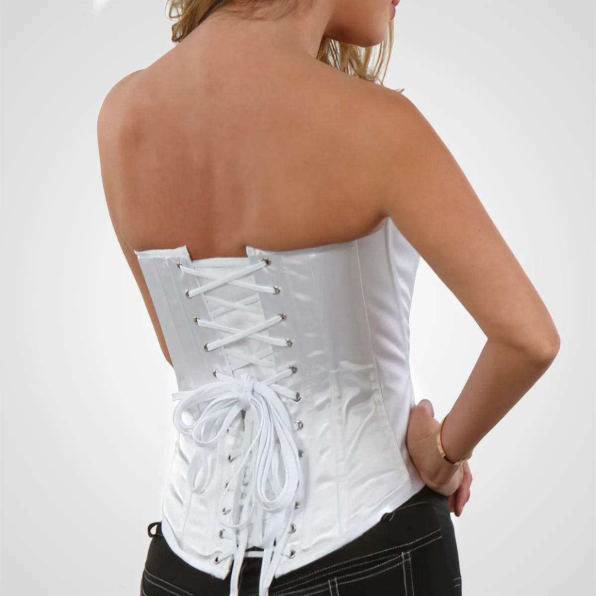 Corset blanc simple bustier – Image 4