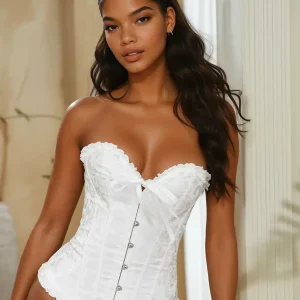 Corset blanc victorien bustier