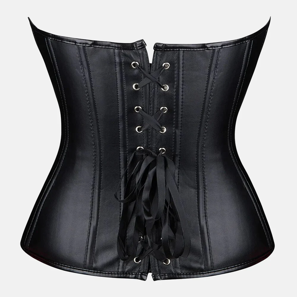 Corset bustier en cuir noir – Image 4