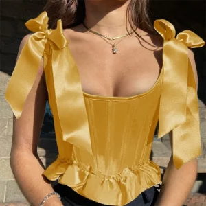 Corset bustier jaune style bustier
