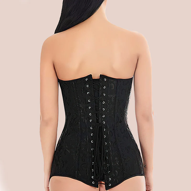Corset bustier long noir – Image 3