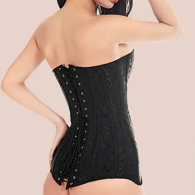 Corset bustier long noir – Image 4