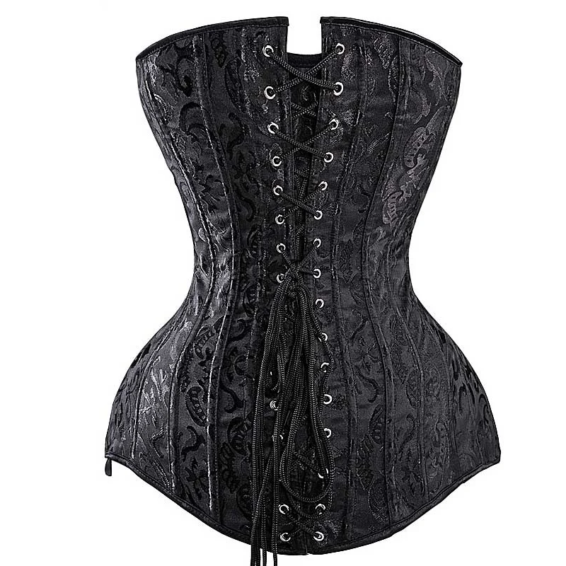 Corset bustier long noir – Image 7