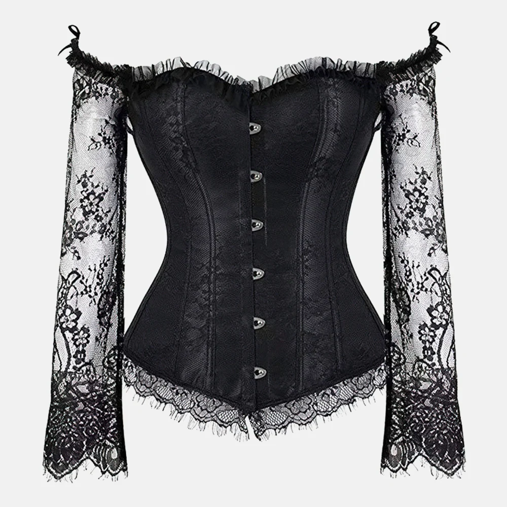 Corset bustier noir en dentelle – Image 5