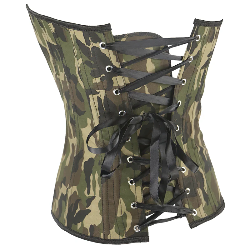 Corset camouflage kaki bustier – Image 4