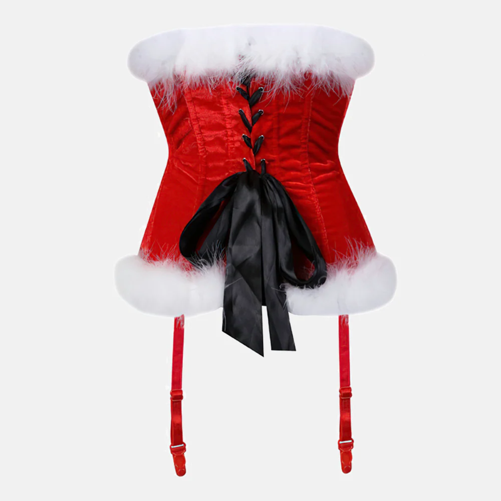 Corset de Noël rouge bustier – Image 4