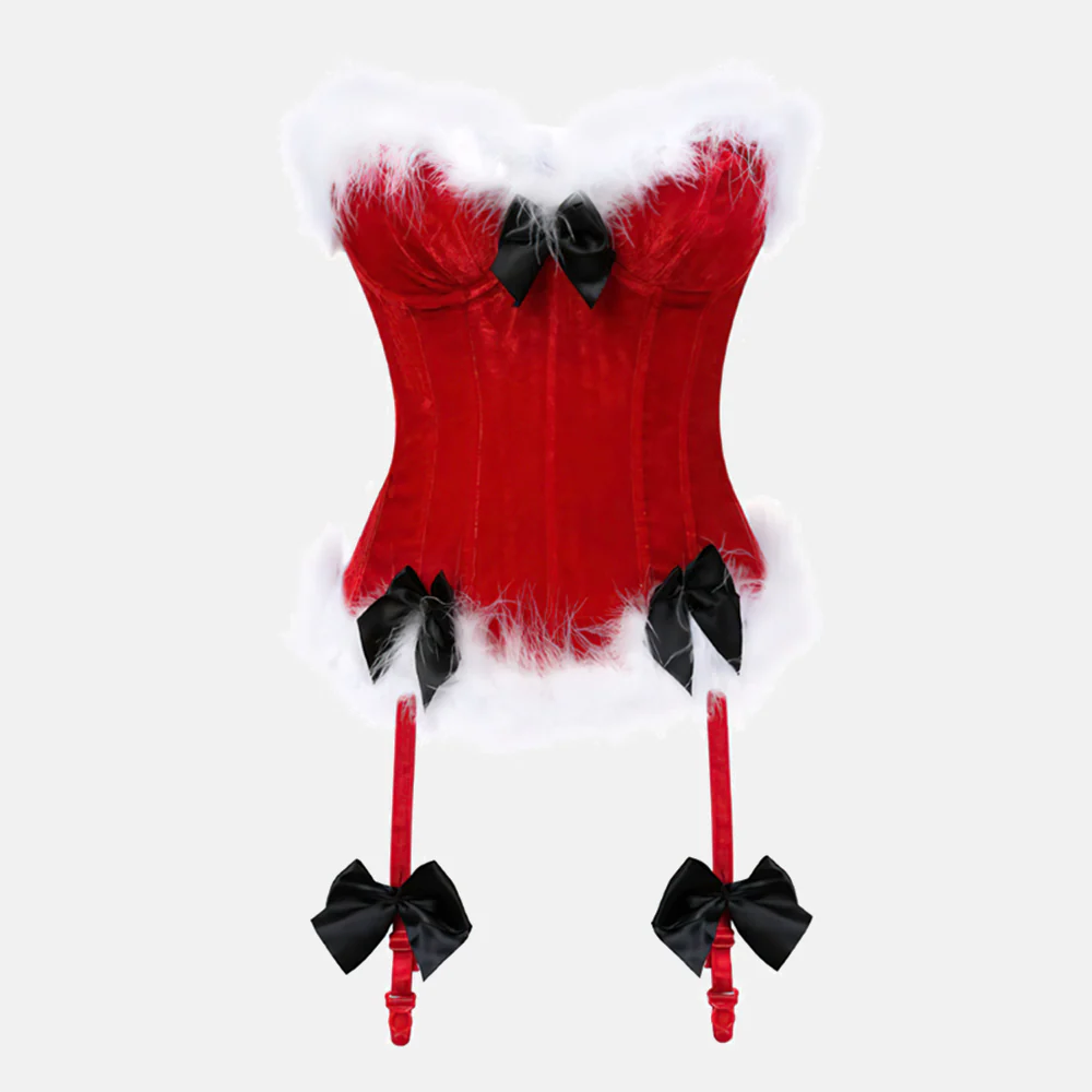 Corset de Noël rouge bustier – Image 3