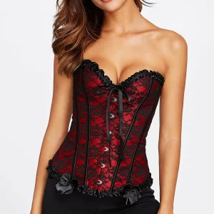 Corset noir et rouge bustier