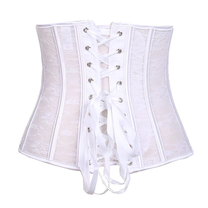 Corset serre-taille avec dentelle blanc – Image 6