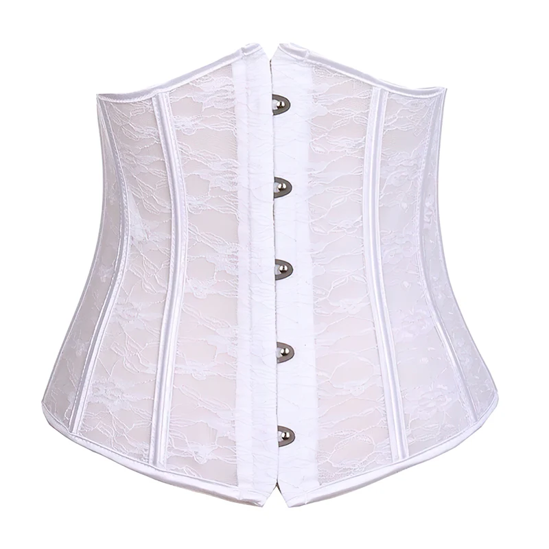 Corset serre-taille avec dentelle blanc – Image 4