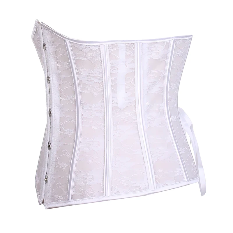 Corset serre-taille avec dentelle blanc – Image 5