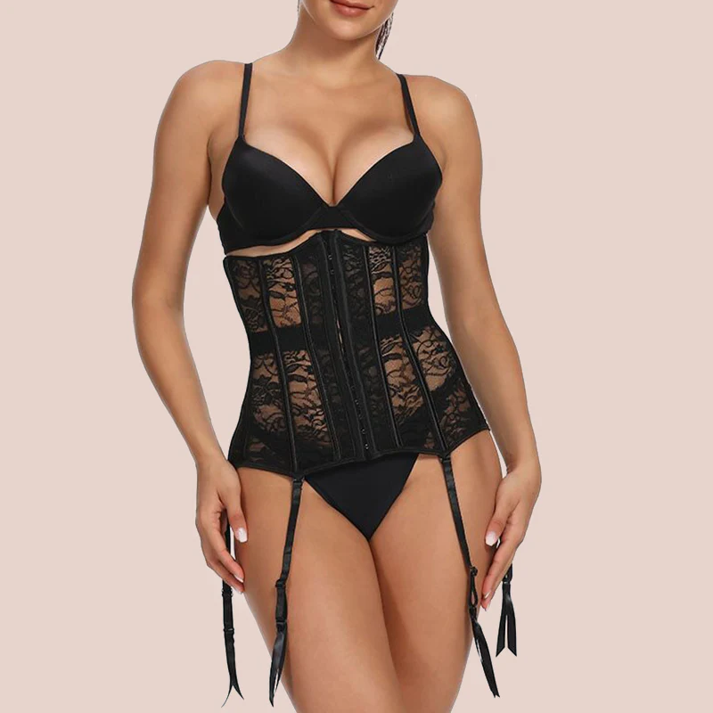 Corset serre-taille avec porte-jarretelles