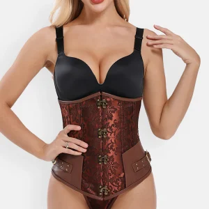 Corset serre-taille steampunk marron