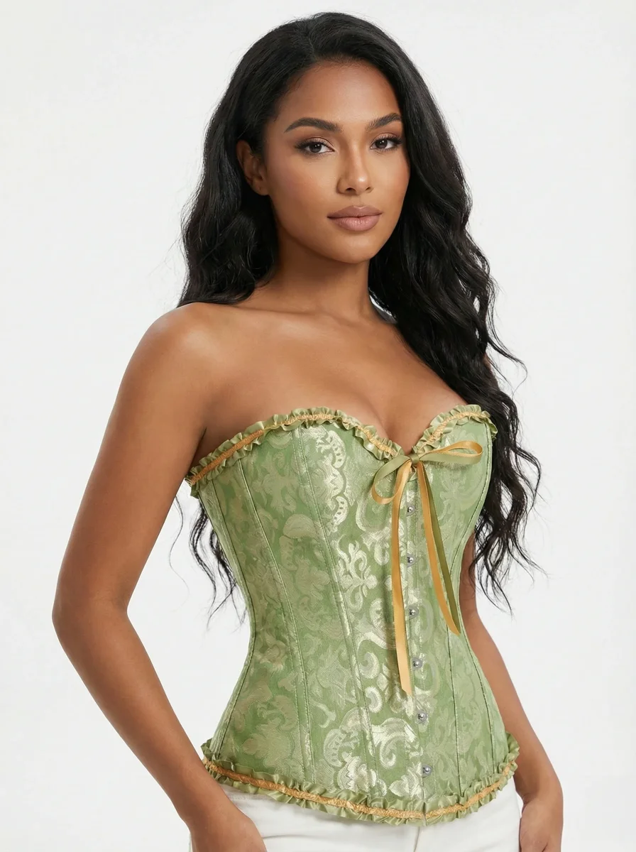 Corset vert anis bustier – Image 2