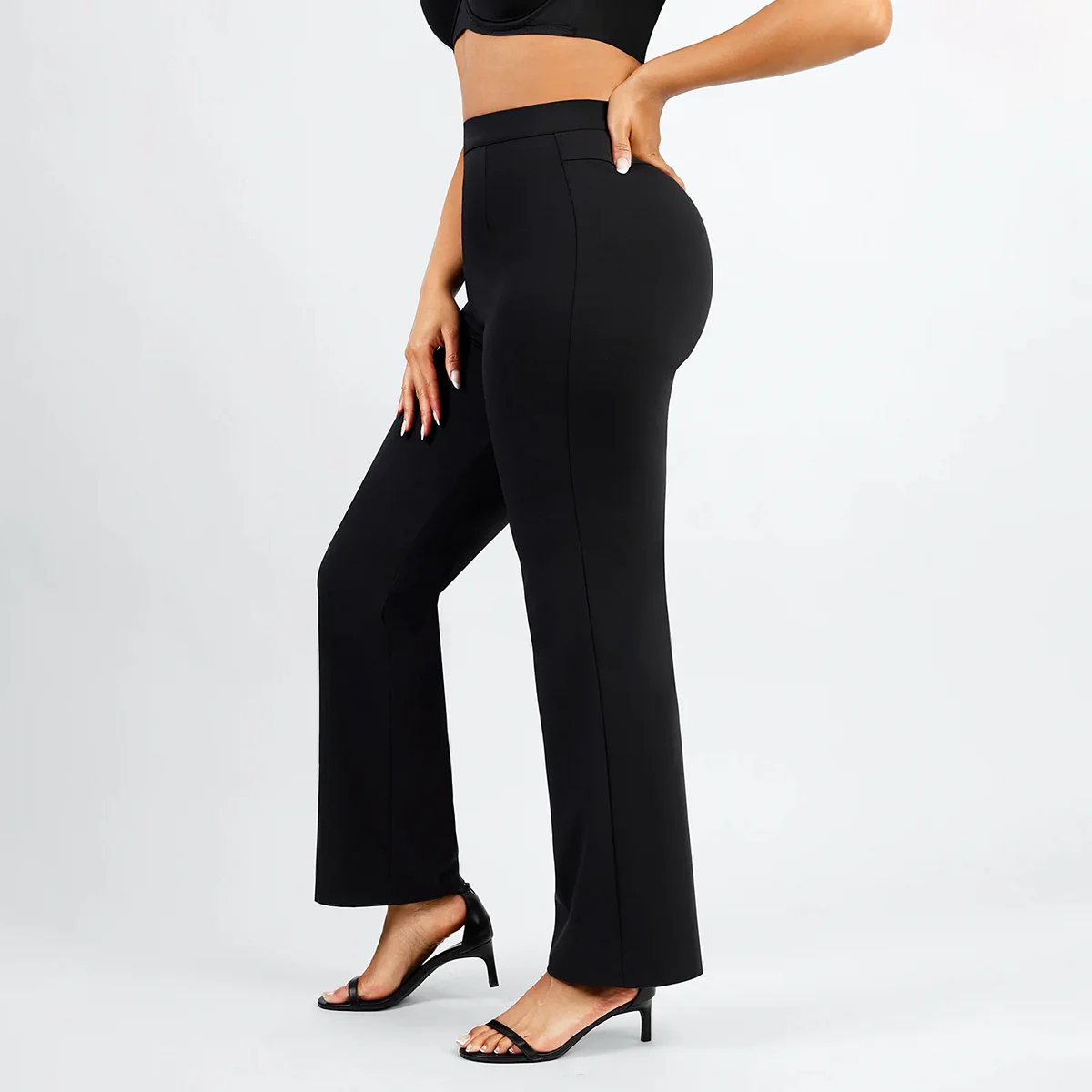 Pantalon amincissant taille haute noir – Image 3