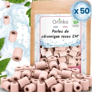 50 Perles de Céramique Roses