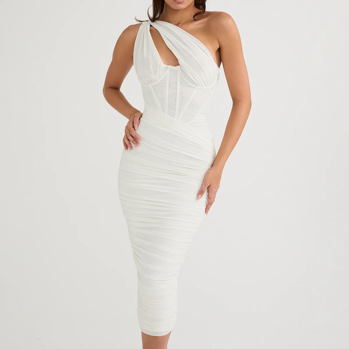 Robe bustier à mono-bretelle style corset – Image 2