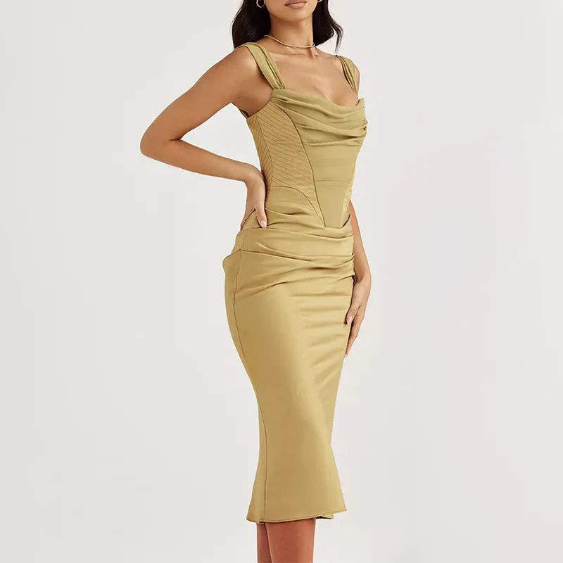 Robe corset verte mi-longue – Image 5