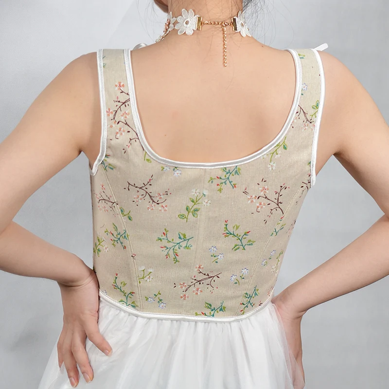 Top corset vintage à laçage avant style bustier – Image 4